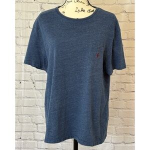 Polo Ralph Lauren Men’s Blue Heathered Jersey Pocket T-Shirt (Size L)